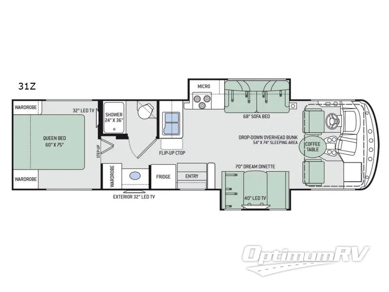 2018 Thor Windsport 31Z RV Floorplan Photo