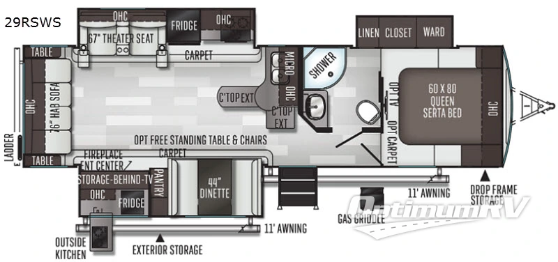 2021 Forest River Flagstaff Super Lite 29RSWS Floorplan Photo