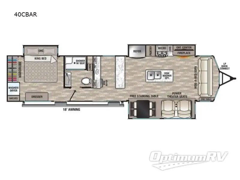 2021 Forest River Cedar Creek Cottage 40CBAR RV Floorplan Photo