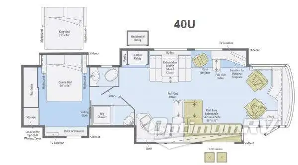 2013 Winnebago Journey 40U RV Floorplan Photo