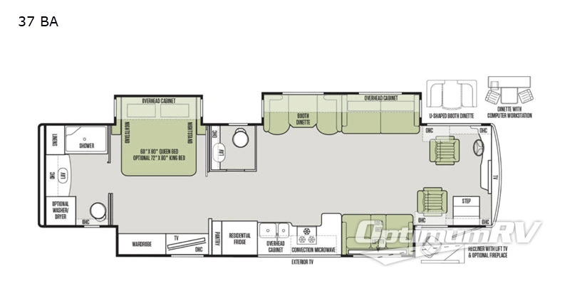 2019 Tiffin Allegro RED 37 BA RV Floorplan Photo