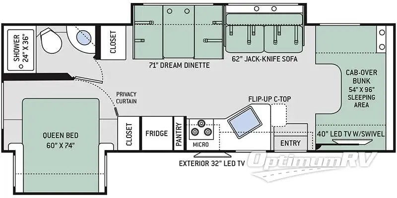 2018 Thor FREEDOM ELITE 28FE RV Floorplan Photo