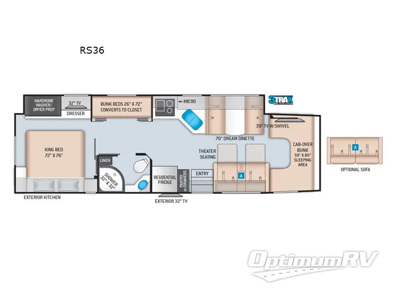 2022 Thor Omni RS36 RV Floorplan Photo