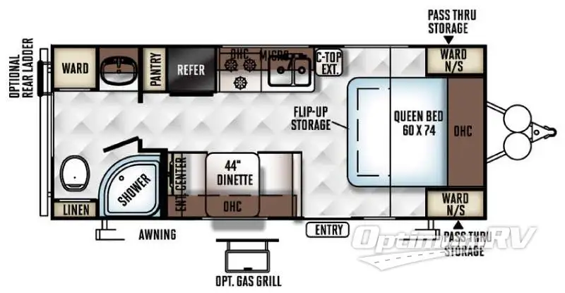 2016 Forest River Rockwood Mini Lite 2304 RV Floorplan Photo