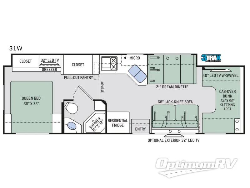 2019 Thor Chateau 31W RV Floorplan Photo