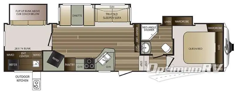 2016 Keystone Cougar 330RBK RV Floorplan Photo