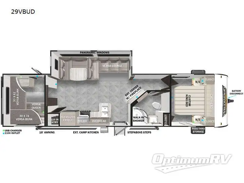 2023 Forest River Wildwood 29VBUD RV Floorplan Photo