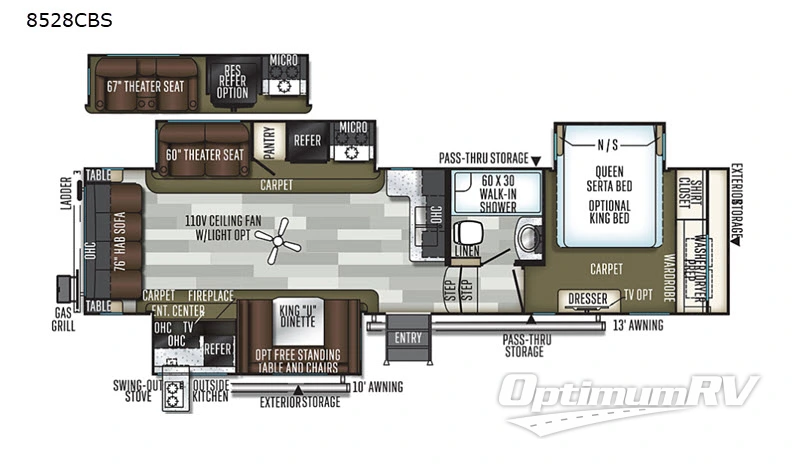 2019 Forest River Flagstaff Classic Super Lite 8528CBS RV Floorplan Photo