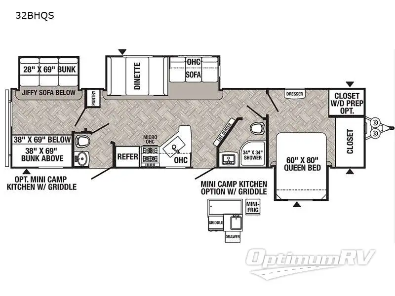 2022 Palomino Puma 32BHQS RV Floorplan Photo