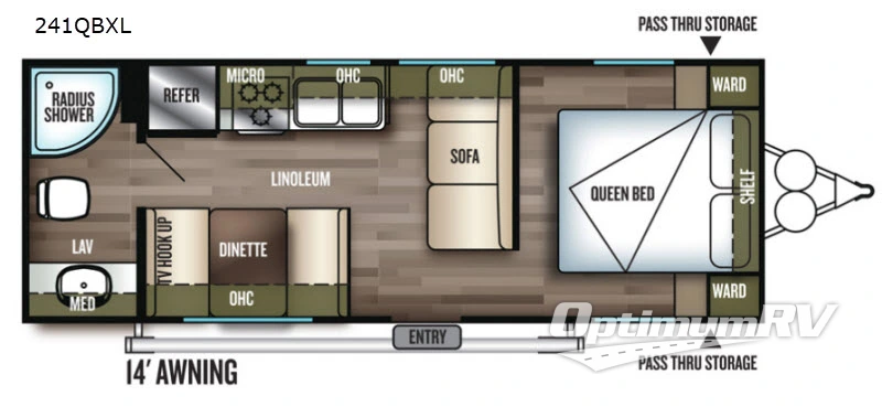 2018 Forest River Wildwood X-Lite 241QBXL RV Floorplan Photo