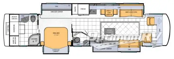 2013 Newmar Mountain Aire 4344 RV Floorplan Photo