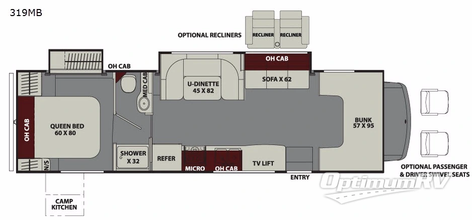 2018 Coachmen Leprechaun 319MB Ford 450 RV Floorplan Photo