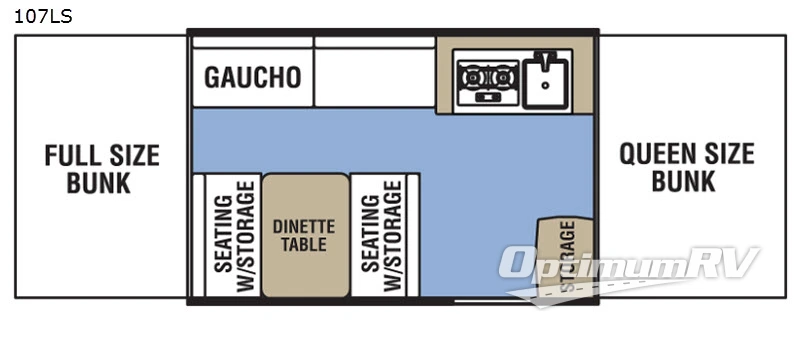 2020 Coachmen Clipper Camping Trailers 107LS RV Floorplan Photo