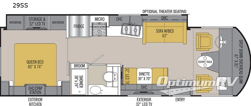 2019 Coachmen Pursuit Precision 29SS RV Floorplan Photo