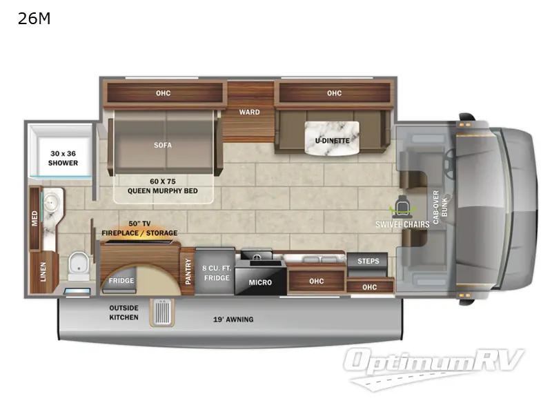 2022 Jayco Redhawk 26M RV Floorplan Photo