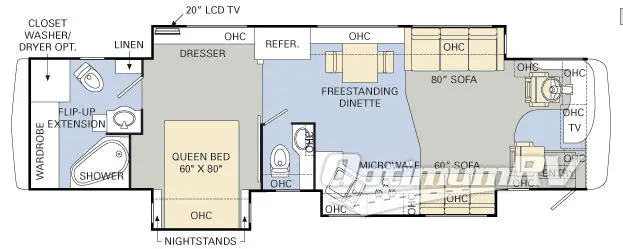 2008 Monaco Knight 40 DFT RV Floorplan Photo