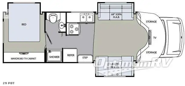 2010 Monaco Montclair B-Plus 29 PBT RV Floorplan Photo