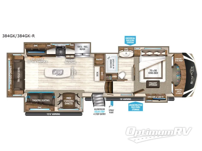 2017 Grand Design Solitude 384GK RV Floorplan Photo