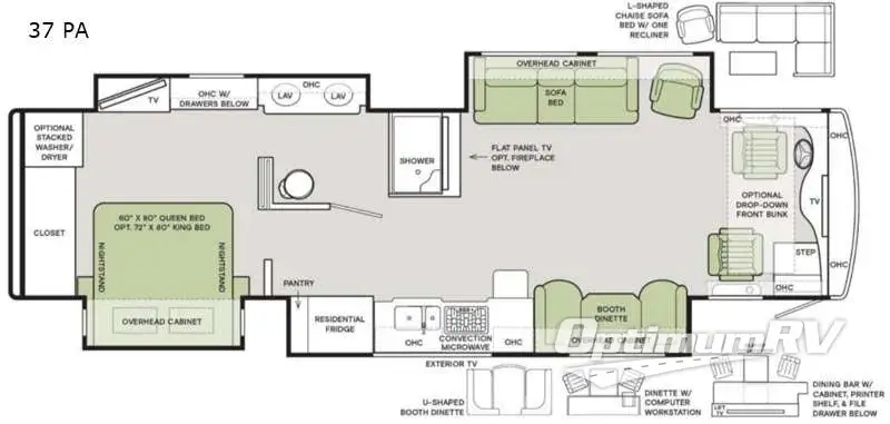 2021 Tiffin Allegro RED 37 PA RV Floorplan Photo