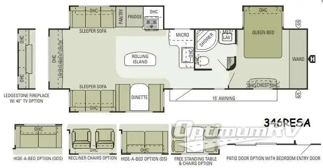 2015 Starcraft Autumn Ridge 346RESA RV Floorplan Photo