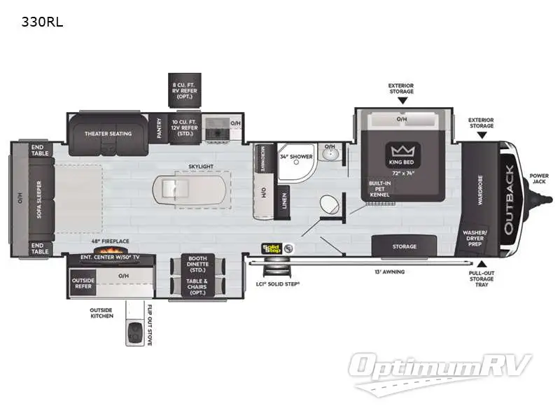 2021 Keystone Outback 330RL RV Floorplan Photo