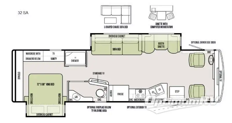 2016 Tiffin Allegro 32SA RV Floorplan Photo