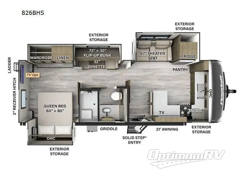 2024 Forest River Flagstaff Classic 826BHS RV Floorplan Photo