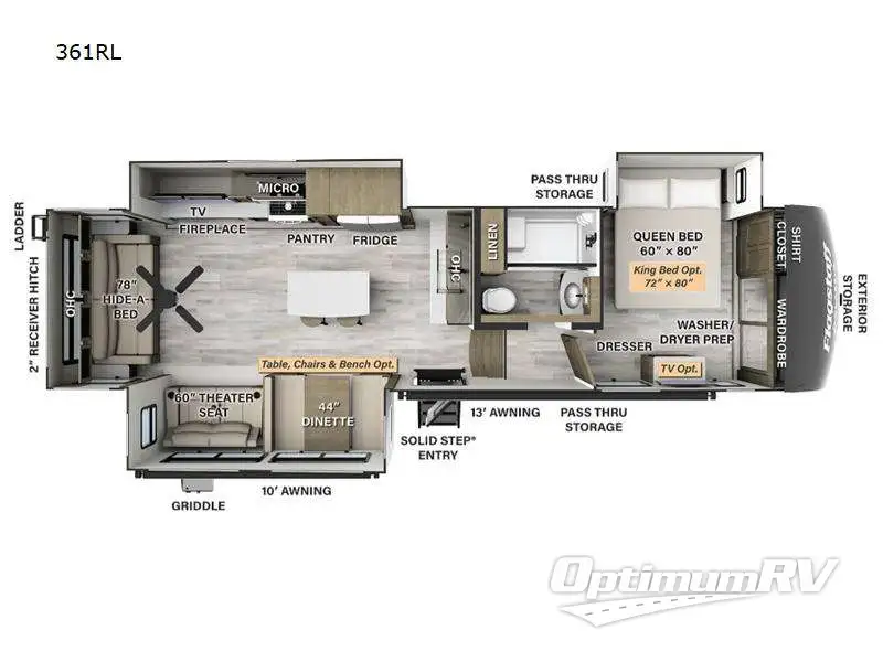 2025 Forest River Flagstaff Classic 361RL RV Floorplan Photo