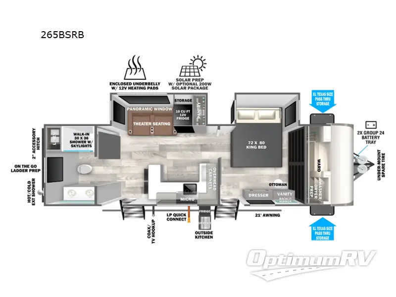 2025 Forest River Wildwood Heritage Glen 265BSRB RV Floorplan Photo