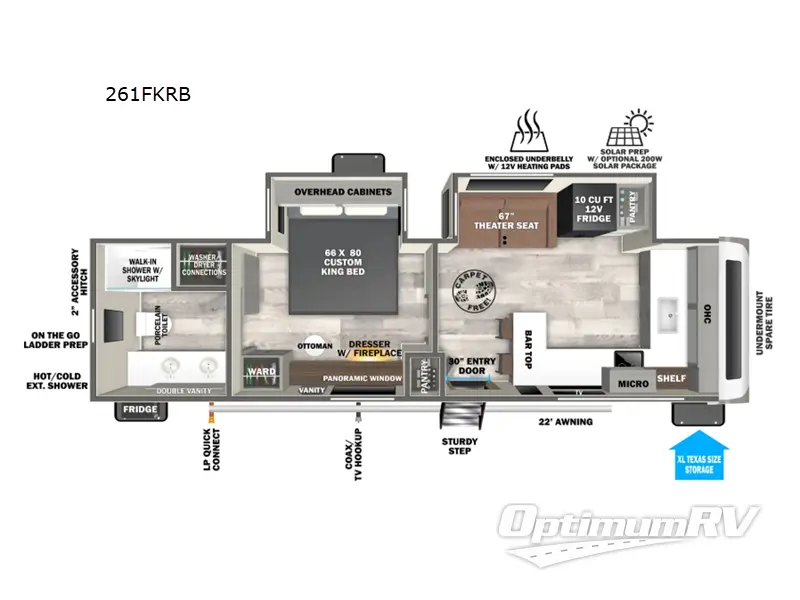 2025 Forest River Wildwood Heritage Glen 261FKRB RV Floorplan Photo