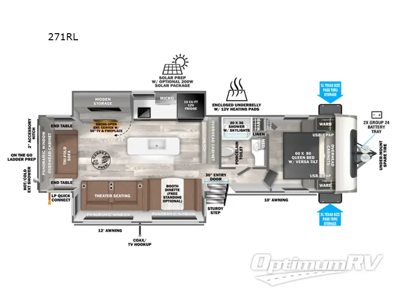 2025 Forest River Wildwood Heritage Glen 271RL RV Floorplan Photo