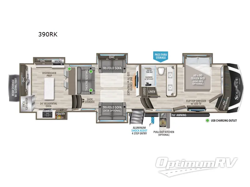 2024 Grand Design Solitude 390RK RV Floorplan Photo