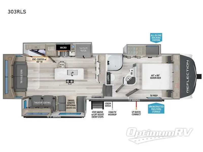 2025 Grand Design Reflection 303RLS RV Floorplan Photo