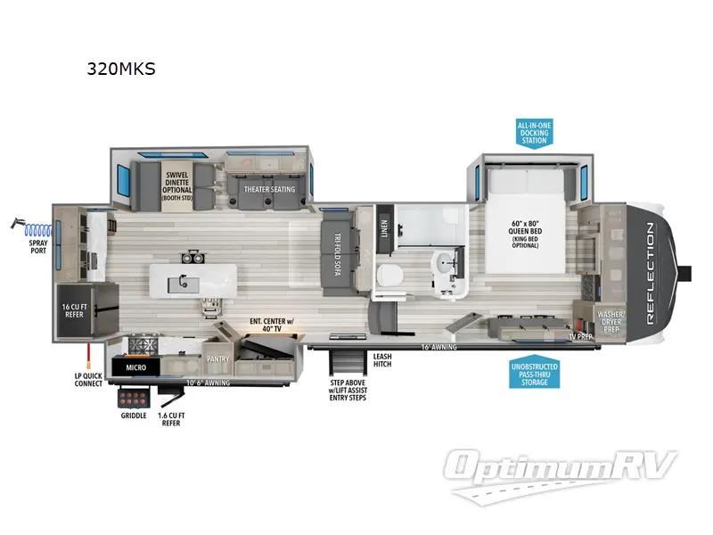 2025 Grand Design Reflection 320MKS RV Floorplan Photo