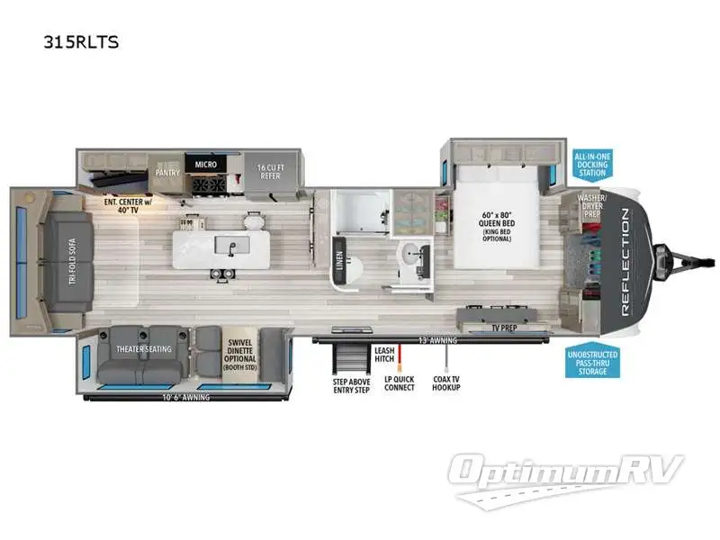 2025 Grand Design Reflection 315RLTS RV Floorplan Photo