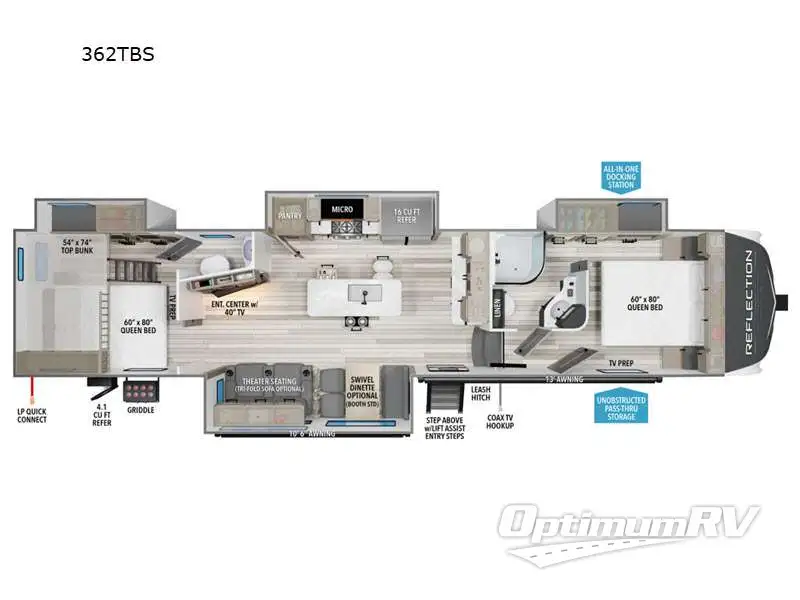 2025 Grand Design Reflection 362TBS RV Floorplan Photo