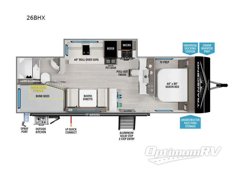 2025 Grand Design Transcend Xplor 26BHX RV Floorplan Photo