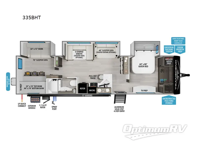 2025 Grand Design Transcend 335BHT RV Floorplan Photo