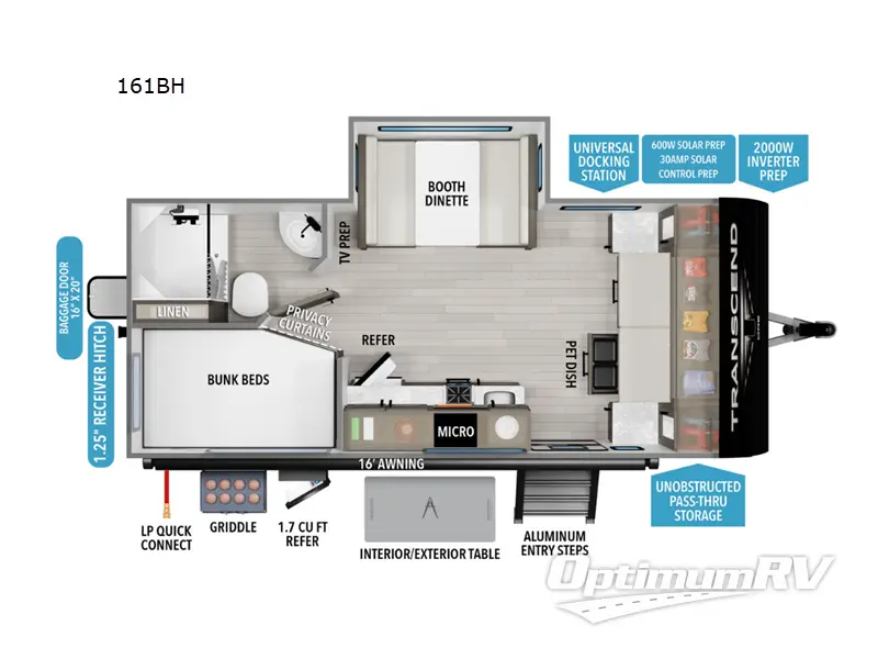 2025 Grand Design Transcend One 161BH RV Floorplan Photo