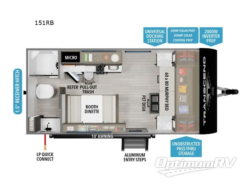 2025 Grand Design Transcend One 151RB RV Floorplan Photo