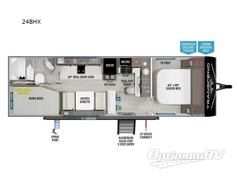 2025 Grand Design Transcend Xplor 24BHX RV Floorplan Photo