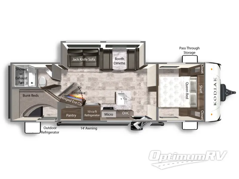 2025 Dutchmen Kodiak Ultra-Lite 270BHSL RV Floorplan Photo