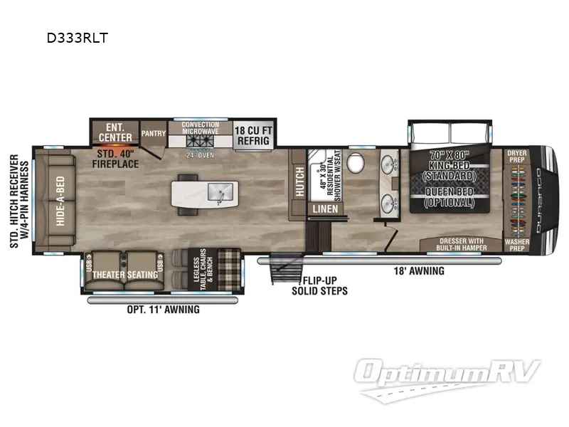 2025 KZ Durango D333RLT RV Floorplan Photo