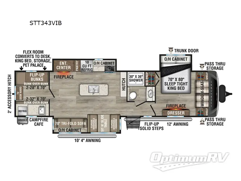 2025 Venture SportTrek Touring Edition STT343VIB RV Floorplan Photo