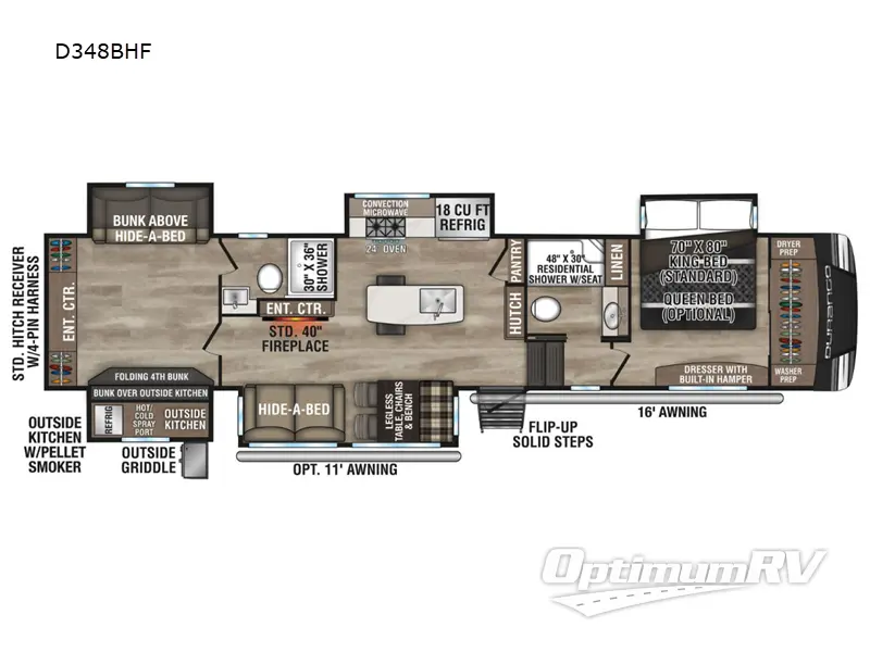 2025 KZ Durango D348BHF RV Floorplan Photo