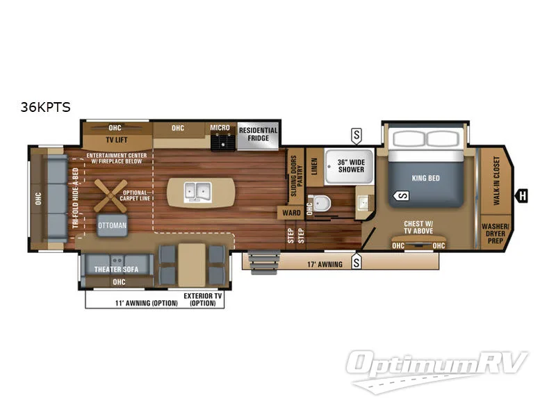 2018 Jayco Pinnacle 36KPTS RV Floorplan Photo