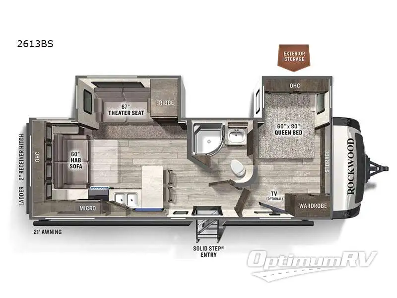 2021 Forest River Rockwood Ultra Lite 2613BS Floorplan Photo