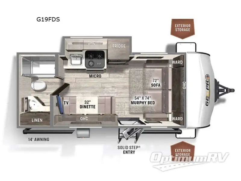 2023 Forest River Rockwood GEO Pro G19FDS RV Floorplan Photo