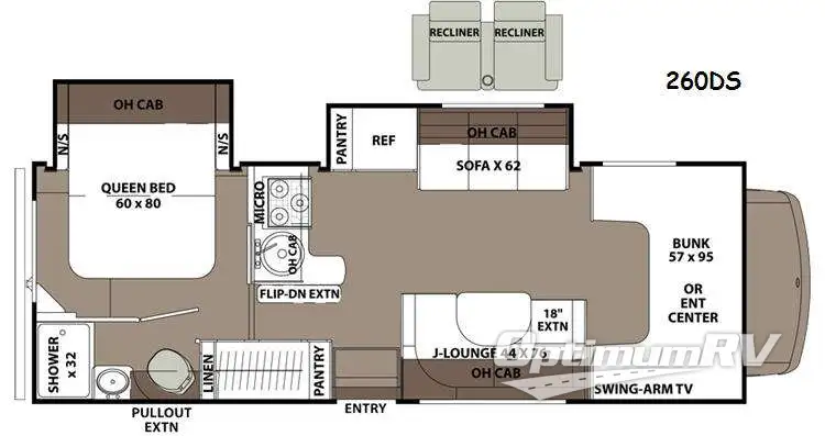 2015 Coachmen Leprechaun 260DS Ford 450 RV Floorplan Photo