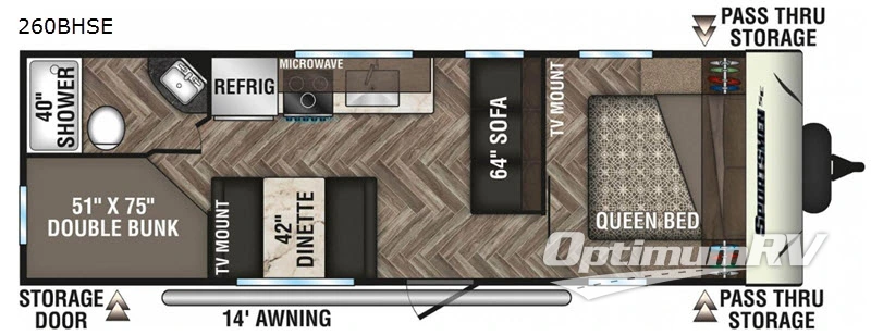 2020 KZ Sportsmen SE 260BHSE RV Floorplan Photo